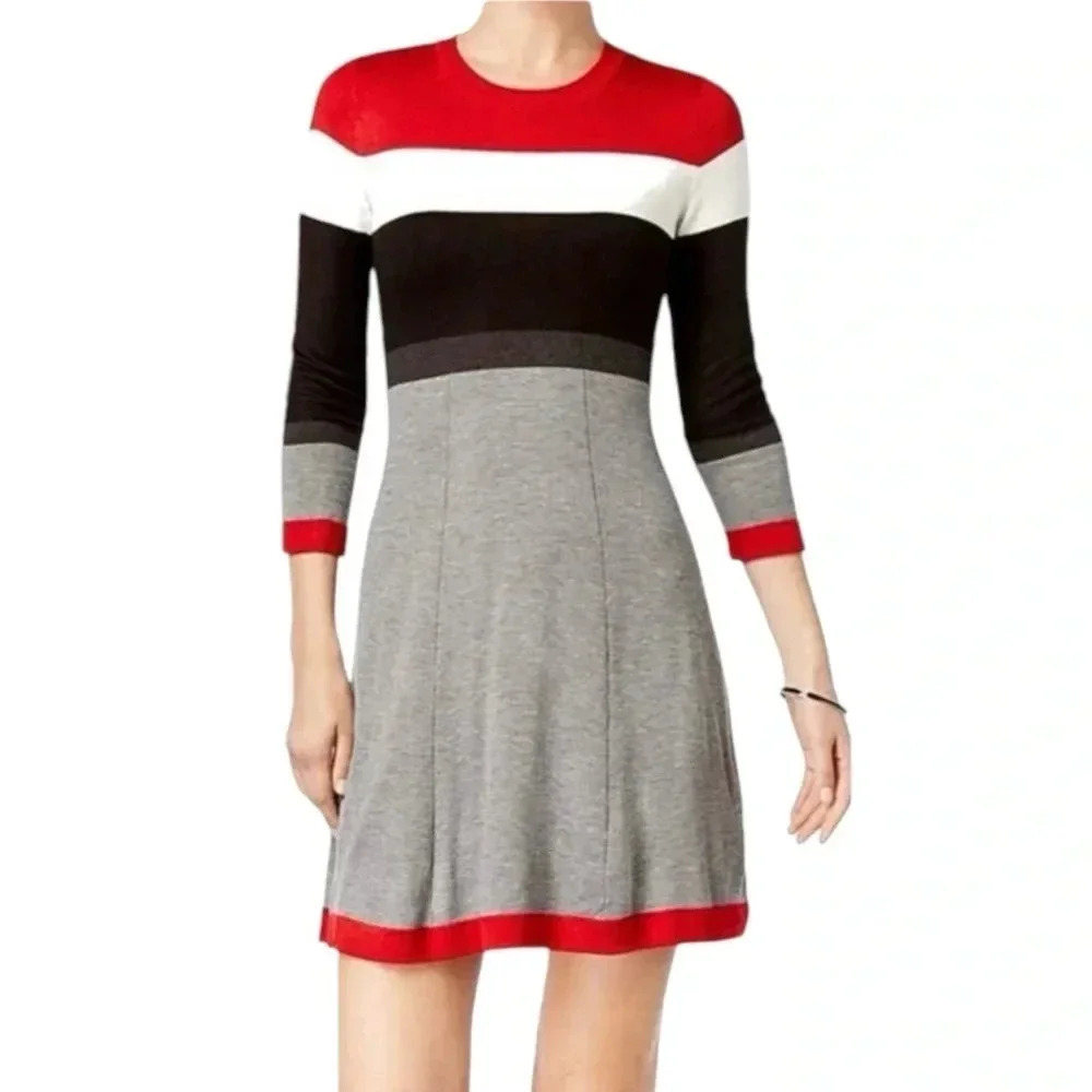 JESSICA HOWARD | Women’s Striped Fit & Flare Sweater Dress Size L